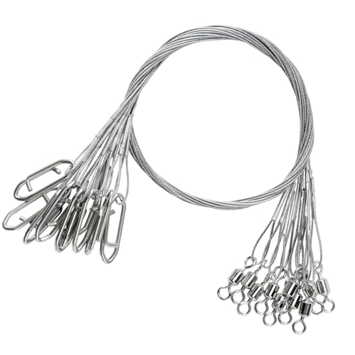 QISHUO Heavy Steel Fishing Leader Saltwater High Strength Wire Leader Line Bait Freshwater Fishing Leaders Stainless White...