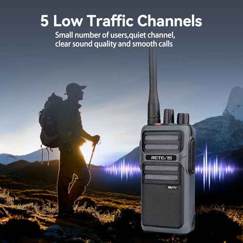 Retevis RB17V MURS Handheld Radio, Hunting Walkie Talkies Long Range, with 4400mAh Rechargeable Battery, License Free, MURS Radio for Camping Hiking Skiing (2 Pack) (with Original Antenna)