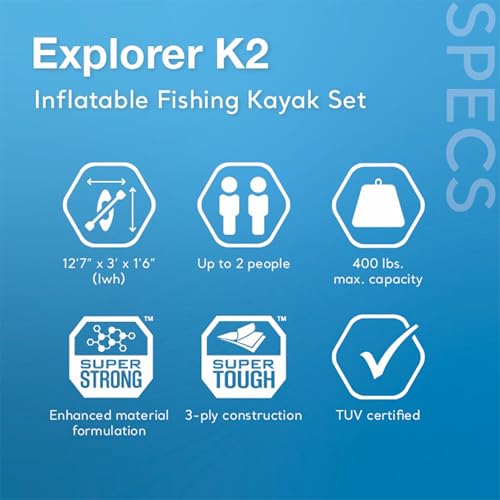 Intex 68309EP Excursion Pro K2 Inflatable Kayak Set: Includes Deluxe 86in Kayak Paddles and High-Output Pump – SuperTough ...