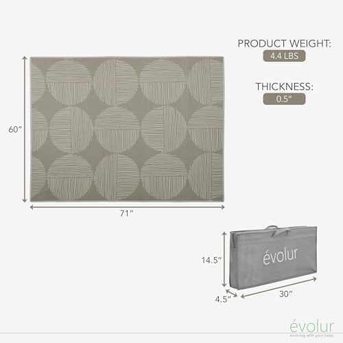 Evolur CozyCush Reversible Non-Toxic Baby Kids Playmat || Foldable Large Thick Foam Crawling Playmats for Toddlers|Waterpr...