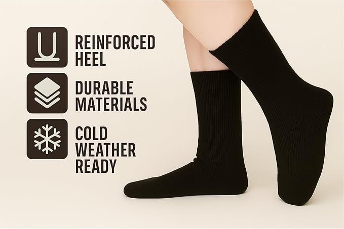 Polar Extreme Thermal Hiking Socks – Cushioned, Insulated, Warm para Boots, Men & Women, One Size Fits Most 6-12, 2-Pack