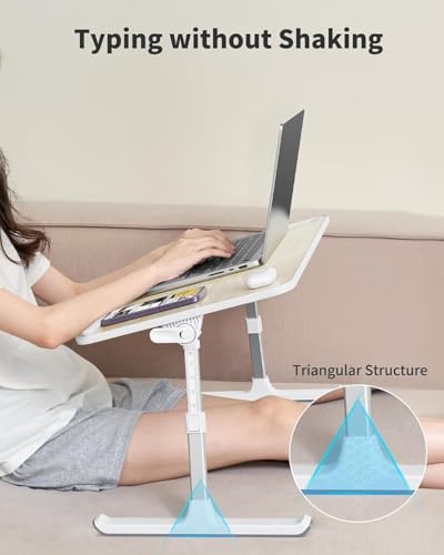 Laptop Desk for Bed, SAIJI Lap Desks Bed Trays for Eating Writing, Adjustable Computer Laptop Stand, Foldable Lap Table in...