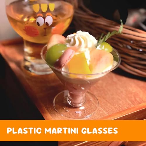 S8686S 50 PCS Disposable Martini Glasses for Parties 5oz,Plastic Martini Glasses Disposable,Martini Plastic Cups for Weddi...