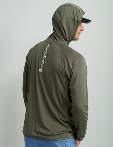 HUK Mens Pursuit Vented Long Sleeve Hoodie, Fishing Shirt with Hood