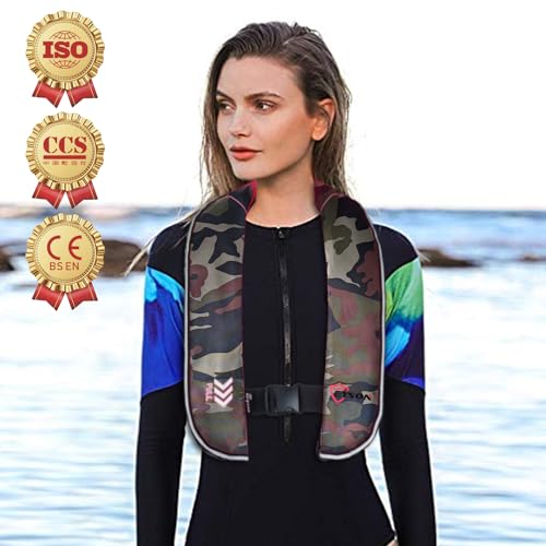 Automatic Inflatable Life Jacket|Life Vest for Adults|PFD Low Profile|Supports up to 330 lbs(YSH701)