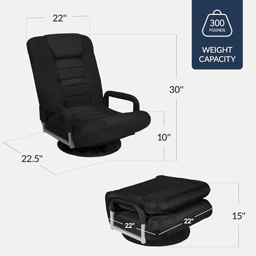 Best Choice Products Swivel Gaming Chair 360 Degree Multipurpose Floor Chair Rocker for TV, Reading, Playing Video Games ...