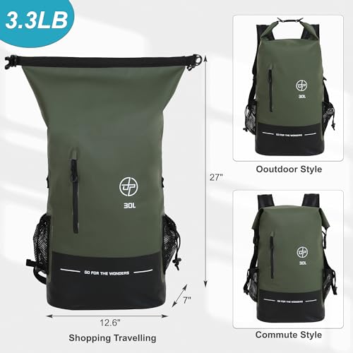 UPWELL Waterproof Dry Bag 30L Boating Backpack for Travel Hiking Camping Bags for Kayaking Hiking Waterproof Bags Swimming...