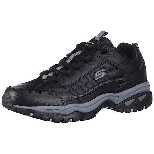 Skechers mens Energy Afterburn Shoes Lace-Up Sneaker, Black/Grey, 16 Wide