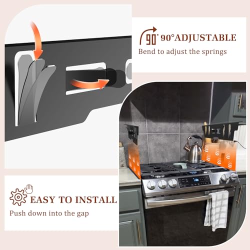 2 Pack Expandable Stainless Steel Stove Gap Covers (13.8"-27.6"), Retractable Fill the Gap Between Stove & Counter Top wit...