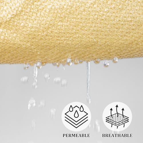 Shade&Beyond Triangle Sun Shade Sail 16'X16'X16' Permeable Canopy Sand for Patio Garden Yard Deck Pergola (We Make Custom ...