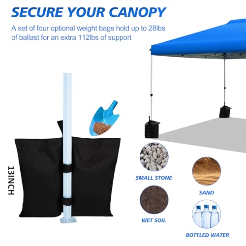 WEIZE Pop up Canopy Tent 10x10ft, 1-Button Push Setup, Instant Portable Shelter, Adjustable Height, Portable Roller Bag, 4...