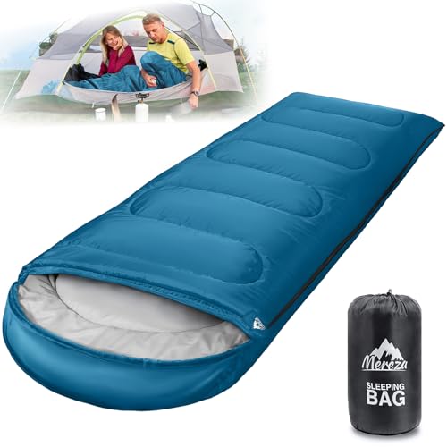 MEREZA Sleeping Bags XL for Adults Cold Weather Mens Large Wide Sleeping Bag for Big and Tall Girls Boys with Compression ...