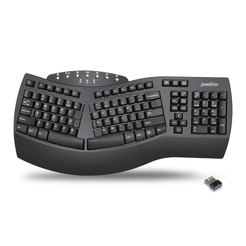 Perixx Periboard-612B Wireless Ergonomic Split Keyboard with Dual Mode 2.4G and Bluetooth Feature, Compatible with Windows...