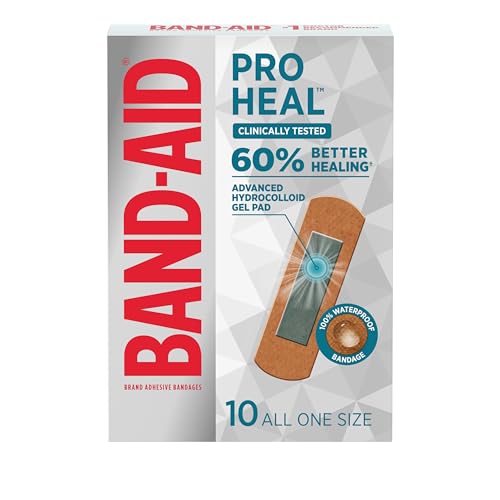 BAND-AID Brand Hydro Seal Adhesive Waterproof Bandages, Hydrocolloid Gel Patch for First Aid Support Better Healing for Mi...