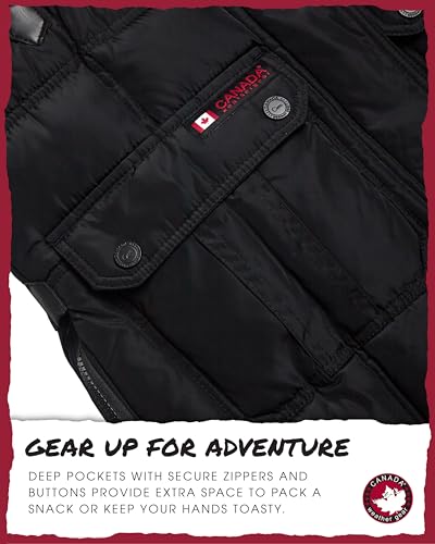 CANADA WEATHER GEAR Womens Long Puffer Coat - Heavyweight Wind Water Resistant Faux Fur Hood Parka Winter Jackets for Women