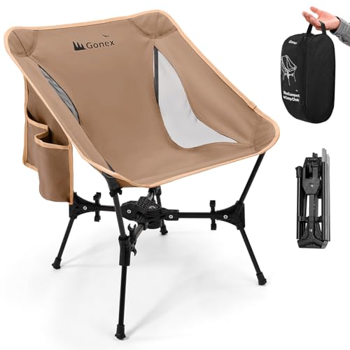 Gonex Portable Camping Chair, The 5th Gen Ultralight Compact Backpacking Foldable Lightweight Folding Chair for Outdoor Ca...