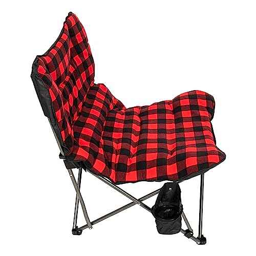 CAMP & GO Extra Large Ultra Padded Outdoor Camping Chair, Portable Folding Camp Chair with Wide Padded Seat, Cup Holder, and Carry Bag, Multicolor