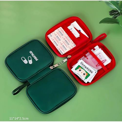 Medicine Pouch Pill Pocket Mini Travel First Aid Bag Outdoor Portable First Aid Kit Empty Red Small Medical Bag Family Eme...