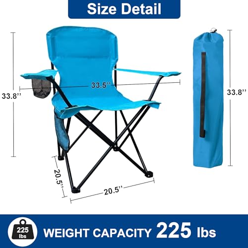 SAILARY Folding Camping Collapsible Chairs Heavy Duty Lawn Chair with Cooler Bag, Storage Pocket, Waterproof Bag Outdoor A...