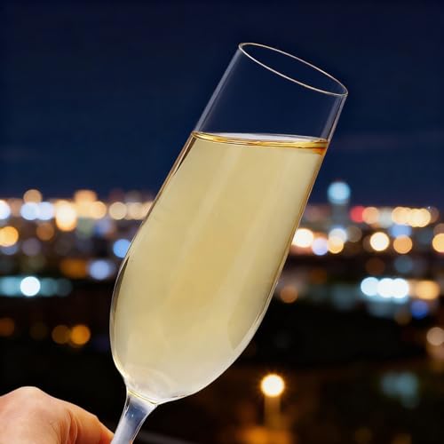 Champagne Flutes 7.5oz, Champagne Glasses Set of 6,Unique Gift for Birthday, Wedding, Anniversary, Wedding Toasting Glasse...