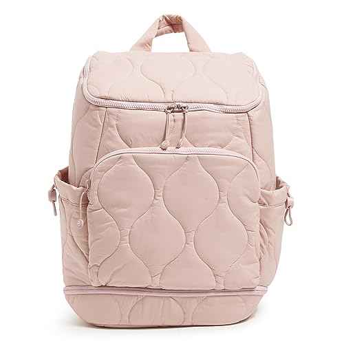 Vera Bradley Women's Featherweight Commuter Backpack Travel Bag, Rose Quartz, One Size