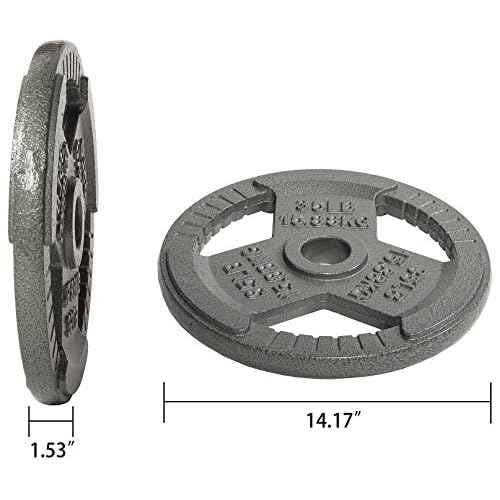 Fitvids Cast Iron Plate Weight Plate for Strength Training and Weightlifting, Olympic or Standard, Multiple Sizes