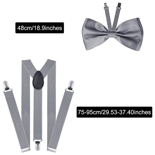 ELECLAND 10 Pieces 1920s Men Costume Accessories Set Roaring Retro Gangster Costume, Hat, Bow Tie, Pocket Watch, Suspender