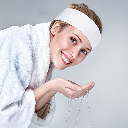 Waydress 140 Pieces Disposable Spa Facial Headbands with Convenient Closure, Stretch Facial Headwraps Soft Skin Care Hair ...