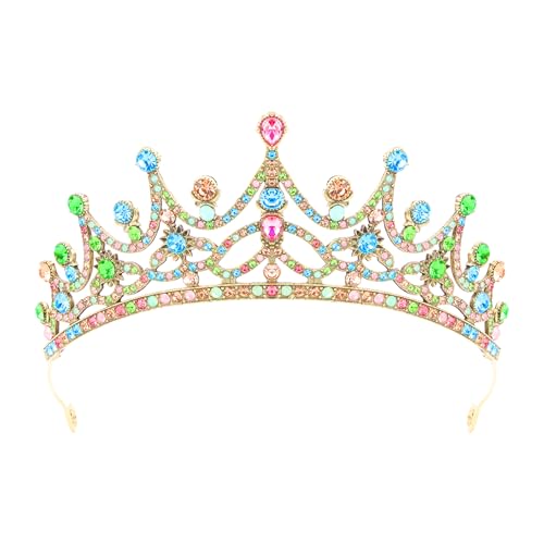 Vovii Tiaras for Women Princess Crown Headband Birthday Queen Rhinestone Shiny Bronze Coloured Crown for Girl Princess Dec...