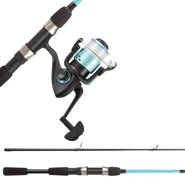 Fiberglass Fishing Rod and Spinning Reel Combo - Swarm Series Collapsible Fishing Gear for Catching Bass, Trout, Catfish, ...