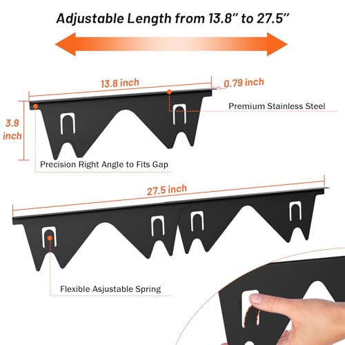 Stainless Steel Stove Gap Covers (2PCS),Stove Gap Filler,Range Trim Kit,Stove Gap Guard for Kitchen Oven Between Stovetop ...