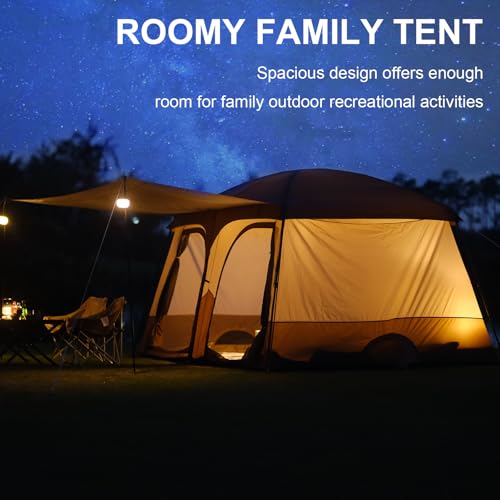 Vidalido Tents，3-4 Person Camping Tent with Extended Vestibule，Weather Resistant Family Tents with Breathable Mesh Window...