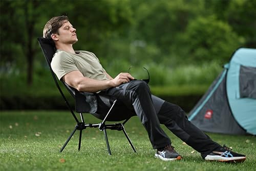 MARCHWAY Lightweight Folding High Back Camping Chair with Head Support, Stable Portable Compact for Outdoor Camp, Travel, ...