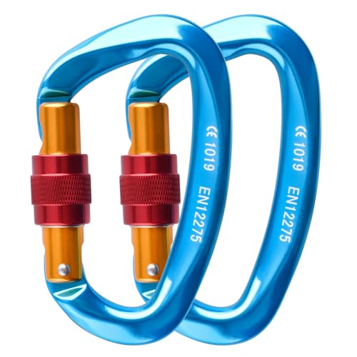 TRIWONDER 12kN 25kN Carabiner Clips Heavy Duty Aluminum Small Carabiners for Hammock Keys Dog Leash Camping Hiking Backpac...