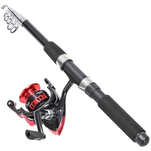 Tripquips Fishing Rod, 6.9ft 2Pcs Telescopic Fishing Rods Set, Carbon Fiber Fishing Pole, 2PCS Spinning Rod and Reel Combo...