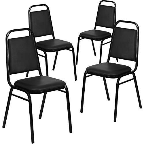 Flash Furniture Hercules Series Trapezoidal Vinyl Banquet and Event Chairs, Commercial Event Chairs with Padded Seats and ...