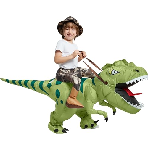 One Casa Inflatable Dinosaur Costume Kids,Blow Up Ride T Rex Suit,Halloween Costumes for Boys Girls