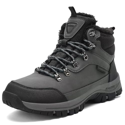 Lamincoa Mens Snow Boots Water Resistant Hiking Boots for Men Non-slip Winter Outdoor Warm Comfort Camping Backpacking Shoe