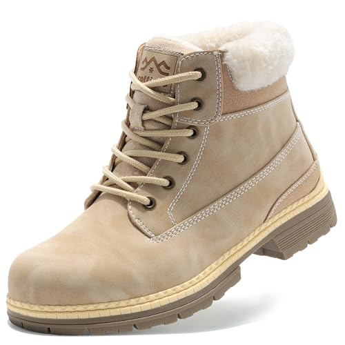 COTTIMO Womens Hiking Snow Winter Boots- Ladies Casual Outdoor Lightweight Ankle Boots Work Backpacking Lace up Fur Lined ...