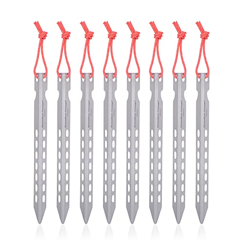 iBasingo 6-8 Pieces/Lot Ultralight Titanium Tent Pegs Outdoor Camping Tent Stakes for Sand Heavy Duty Portable Tent Nail f...