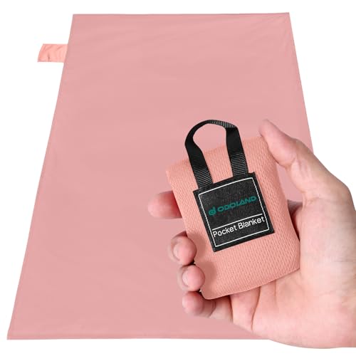 Odoland Beach Blanket Picnic Blanket, 43.3" x 27.5" SandProof Waterproof Outdoor Pocket Blanket with Portable Bag, Foldabl...