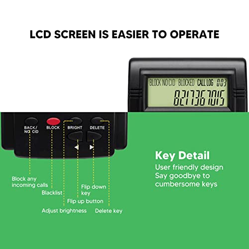 Call Blocker, Call Blocker For Landline Phones, 4000 Groups Large Capacity Prevent Harassment Caller Id Box With Lcd Display