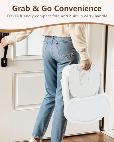 BBsecure Booster Seat for Kitchen Chair, 3-in-1 Foldable Baby Booster Seat with Removable Dual Tray & 3-Point Harness, Por...