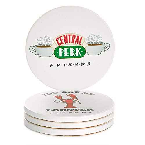 Friends TV Show Merch Ceramic Drink Coasters Set of 4 with Cork Backing | Friends Home & Kitchen Decor