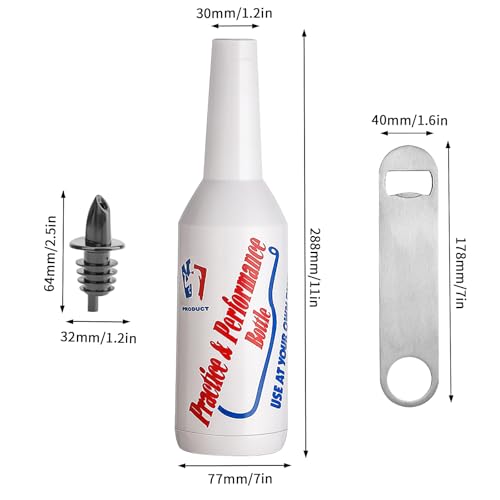 SuproBarware Flair Bottles Practice Set of 3 Bartender Practice Bottle 25oz/750ml Flair Bartending Kit Performance Trainin...