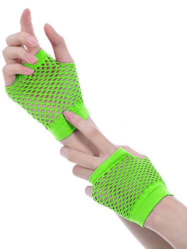 Blulu 80s Costume Accessories for Women Lace Headband Earrings Fishnet Gloves Necklace Bracelet for 80s Retro Party