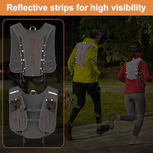 BECOJADDE Running Vest Hydration Backpack for Men Women, 5L Lightweight Running Backpack Hydration Pack for Marathon, Trai...