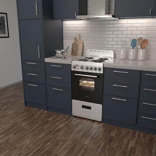 Avanti Electric Range Oven Compact Design, 2.1-Cu.Ft. Capacity with 4 Coil Burners, Framed Glass Oven Door, Storage Drawer...