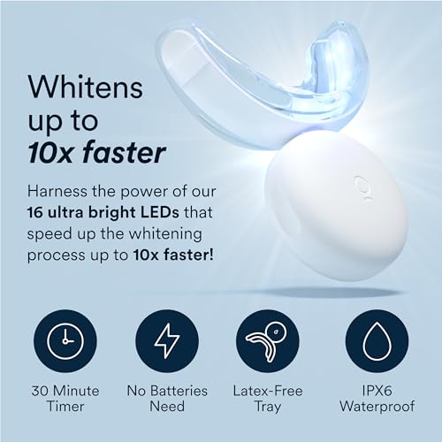 Auraglow Teeth Whitening Kit, LED Accelerator Light, 35% Carbamide Peroxide Teeth Whitening Gel, 20+ Whitening Treatments,...