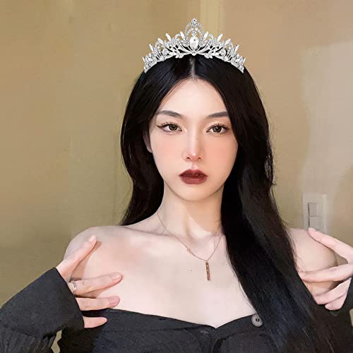 ANBALA Tiara Crystal Crown Silver Tiaras for Women Princess Crown for Women Girls Crowns for Birthda, Halloween, Wedding P...